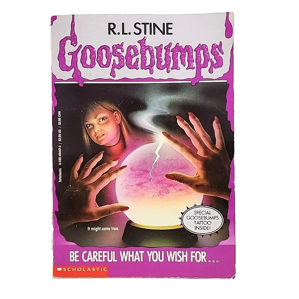 Goosebumps #12 Be Careful What You Wish For R.L. Stine WITH TATTOO First Print - Image 1 of 4