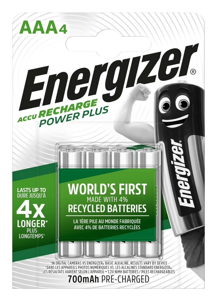 4 x Energizer 700mAh Power Plus NiMh Akku Accu AAA Micro HR03 1,2V Telefon   - Bild 1 von 2
