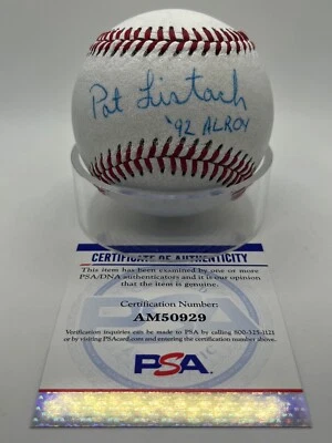 Pat Listach 92 AL ROY Brewers Signed Autograph Wilson Baseball PSA DNA *29 - Image 1 of 2