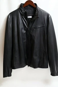 #924 ARMANI COLLEZIONI Blouson Leather Jacket Size 40    MSRP $1,495 - Picture 1 of 6