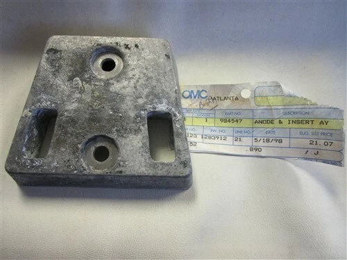 OMC 984547 ZINC ANODE PLATE MARINE BOAT - Image 1 of 4