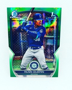 2023 Bowman Chrome FELNIN CELESTEN 1st Green Refractor /99 Mariners Prospect 📈