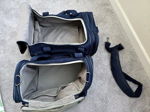 Two Bags Samsonite Blue Nylon Overnight Weekend Duffle Carry On Travel Bags. - Picture 1 of 18