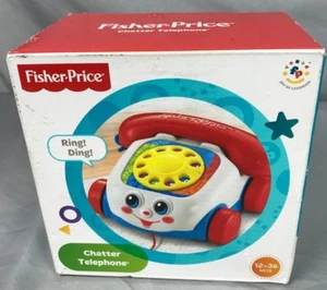 Fisher Price Chatter Telephone Phone Pull Toy 2012 In Box Rotary Dial Rolling - Picture 1 of 5
