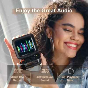 Retro Pixel Art Bluetooth Speaker & Alarm Clock – LED Display, Wireless Audio - Picture 1 of 6