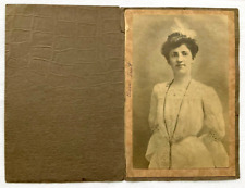 Antique Photo Very Pretty Woman with White Dress in dust jacket (1890)