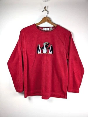 Suéter Cathy Daniels Talla Grande Vellón Navidad Vacaciones Pingüinos Acogedor Cálido Foto 1 de 4