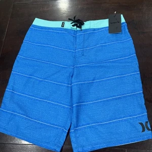 NWT Hurley Boy’s Boardshorts Youth Size 18/29” Trunks Neptune Blue $38 - Picture 1 of 9