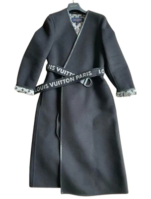 Louis Vuitton Gray Monogram Long Coat Women Size36 Excellent - Image 1 of 4