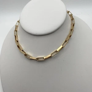 Chico's Chunky Link Gold Tone Enamel Necklace - Picture 1 of 8