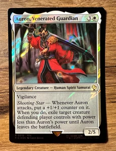 Magic Magic The Gathering Final Fantasy Auron Venerated Guardian #10 *SURGE FOIL* Comandante Raro - Imagen 1 de 1