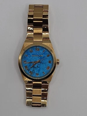 Michael Kors MK Women’s Gold-Tone 38mm Watch Turquoise Dial Analog MK-5894 - Image 1 of 4