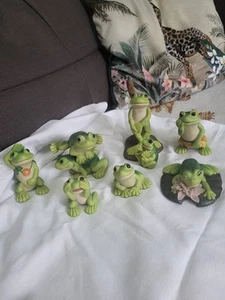 Vintage Flippin Frogs Collection 8 Pieces - Picture 1 of 12