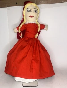 Vintage Topsy-Turvy Little Red Riding Hood Cloth Doll 3-Sided, Red Gram & Wolf - Picture 1 of 3