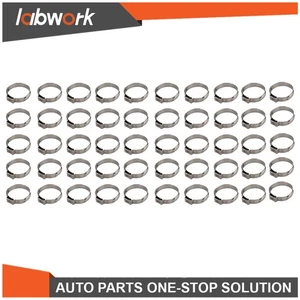 Labwork Stainless Steel Clamp Cinch Ring Crimp Pinch Fitting Tubing 50 Pack 1" - Picture 1 of 10