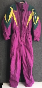VTG 90s Fila Snow Suit Ski Jumpsuit Suit Color Block Team Italy Rare Size 8 - Picture 1 of 18
