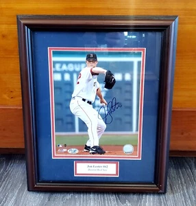 JON LESTER AUTOGRAPHED COLOR PHOTO w/ COA-MATTED FRAMED-RED SOX-FREE USA SHIP - Picture 1 of 7