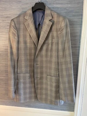 Abrigo deportivo Ibiza para hombre 42L 100 % lana gris/azul claro ventana forrado 1/4 Foto 1 de 4