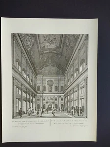 Ets Amsterdam Gezicht van de Groote Zaal in het Stadhuys, reproductie 35 x 46 cm - Picture 1 of 1