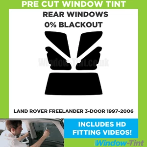 Für Land Rover Freelander 3-door 97-06 Vor Cut Fenster Getönt Heck 0% Blackout - Picture 1 of 10