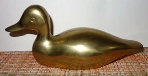 Alt Vintage Messing? Ente Köder Briefbeschwerer Couchtisch Figur 2 Pfund Stockente - Bild 1 von 6