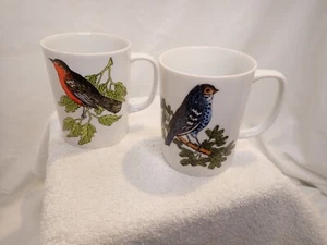 FITZ AND FLOYD SET 2 WILD SONG BIRDS series Coffee-Tea  8 oz Cups 3.5"h - Picture 1 of 5