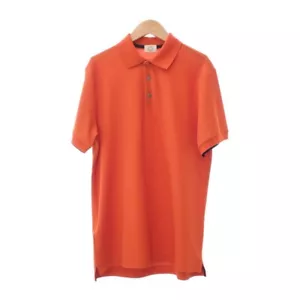 HERMES Double Joux Polo Shirt Short Sleeve Top Orange Men's TGIS - Picture 1 of 7