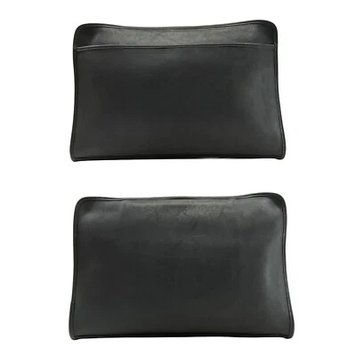 Bolsa de couro vintage anos 90 LAURA EUA preta carteira manga zíper documento EUA - Imagem 1 de 4