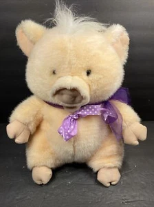 Sanrio Zashikibuta ? Peluche pupazzo giocattolo maiale 15” nastro viola fiocco collare elettronico - Foto 1 di 11