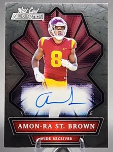 Wild Card Alumination Amon-Ra St. Brown Rookie RC 2021 automático Blue Ink Lions - Imagen 1 de 2