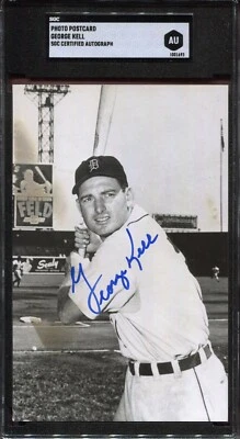 George Kell Detroit Tigers - Real Photo Postcard - SGC Authentic Autograph - Image 1 of 2