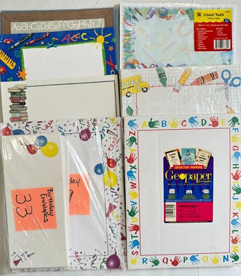 School ABC Birthday Inkjet Printer Paper Letter 8-1/2" x 11" Note Cards LOT of 6 - Image 1 of 4