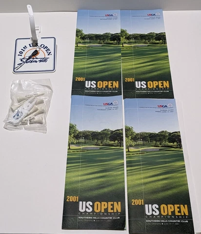 2001 US Open Pairing Guides/Bag Tag/Tees/Ball Mark & Repair Tool - Free Shipping Cover