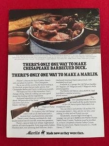 Vintage 1978 Marlin 120 Deluxe Print Ad Chesapeake Barbecued Duck Ad Only - Bild 1 von 7