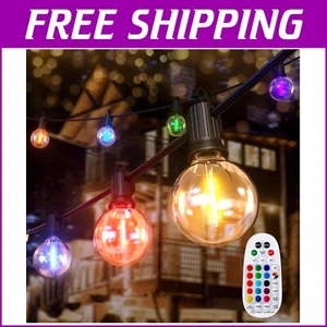 Connectable RGBW 25FT Outdoor Patio Lights - Shatterproof with Remote Control - Picture 1 of 9