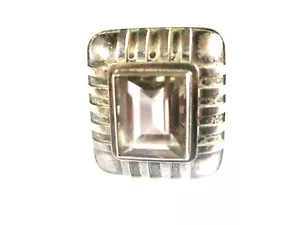 Antico Anello Argento 900 Con Quarzo Fumé, 9,56 G - Foto 1 di 3