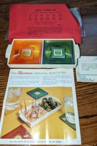 VTG Acrylic Hostess 4 Piece COASTER & 1 SNACK TRAY Set/ Bank of Sumpter - Picture 1 of 6