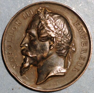France Medal Napoleon III Empereur Modelage Beaucerf Louis 1860 - Picture 1 of 2