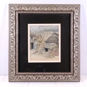 Arthur Rackham 1918 Gulliver's Travels "The Giant Cormoran" Vintage Framed - Picture 1 of 3