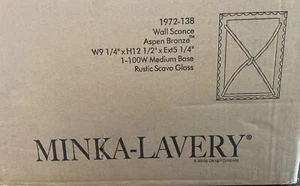 Minka Lavery 1972-138 Aspen Light 12-1/2" Tall Wall Sconce - Bronze Rustic Glass - Picture 1 of 3