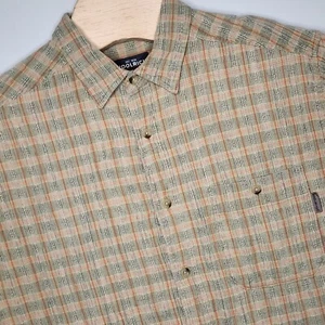 Woolrich Hemd Herren Gr. L grün gelb orange kariert Baumwolle Button Down - Bild 1 von 9