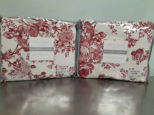 Laurel Manor-JCP-Rod Pocket Lined Drapes-Red & White- 84”Wide X 63”Long-Cotton - Picture 1 of 8