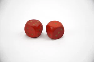 1962 Milton Bradley American Heritage Dogfight Board Game Part: 2pc Wood Dice - Picture 1 of 2