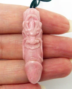 Dragon Phallus / Thai Palad Khik Fruchtbarkeit Talisman: Handgefertigter natürlicher Nambulit - Bild 1 von 5