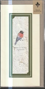 AUSTRALIAN MEMORABILIA , HANDMADE PAPER BOOKMARK , AS NEW , SCARLET ROBIN - Picture 1 of 1