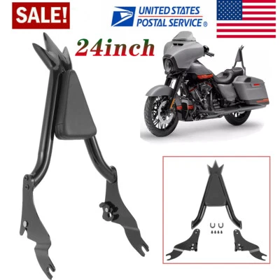 24inch Sissybar Backrest For Harley Touring Road King Electra Street Glide 09-24 Foto 1 de 4
