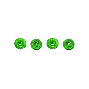 RC Hop Ups M3 Serrated Flanged Wheel Nuts (4) (Green) for the Axial UTB18 - Picture 1 of 1