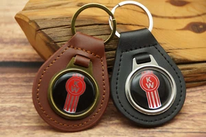RARE VINTAGE KENWORTH TRUCK GENUINE LEATHER KEY FOB CHAIN RING Automotive - Picture 1 of 6
