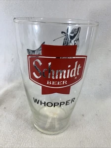 Vintage Schmidt Bier Whopper Moschus 32 Unzen Glas Trinkbecher - Bild 1 von 5