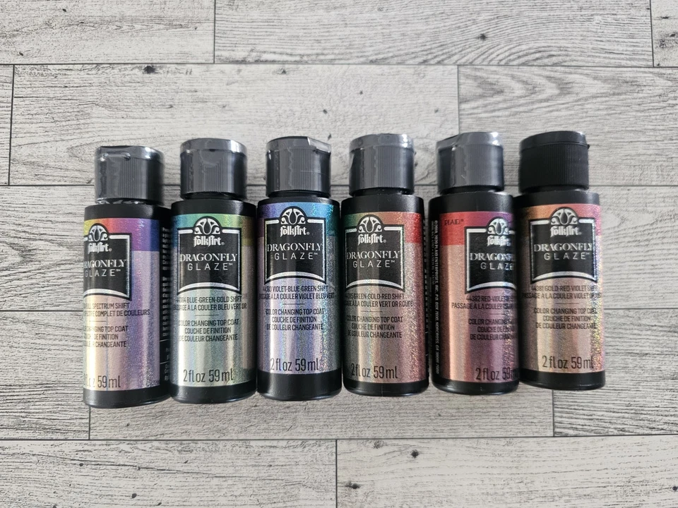 JUEGO DE 6 COLORES ESMALTE LIBÉLULA FOLKART CAMBIANTE DE COLOR CAPA SUPERIOR BRILLANTE Foto 1 de 1